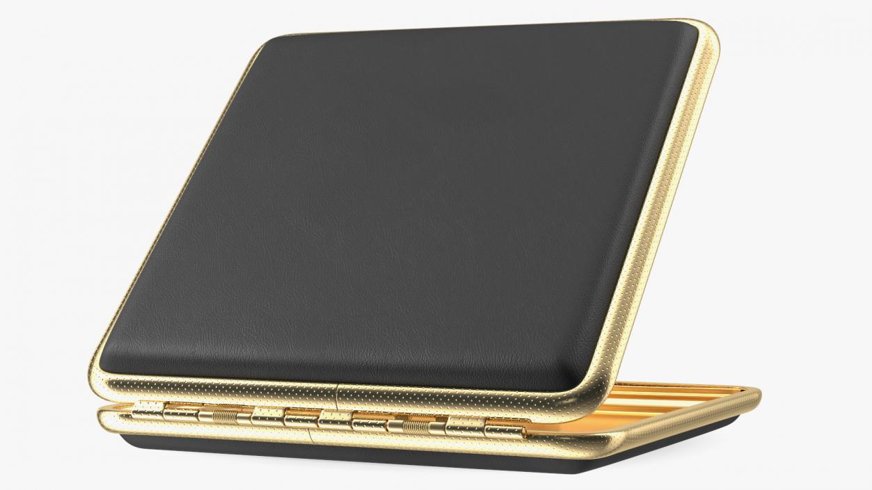 3D model Metal Cigarette Case Gold and Black Open