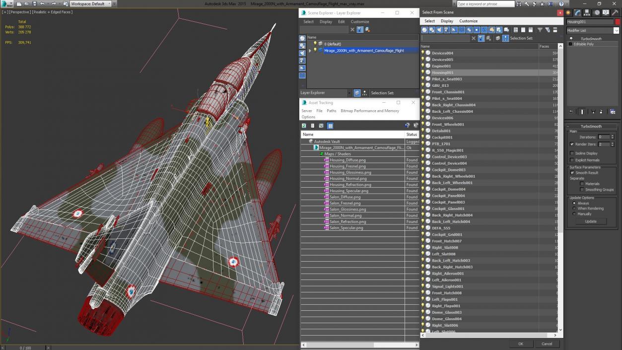 Mirage 2000N with Armament Camouflage Flight 3D model