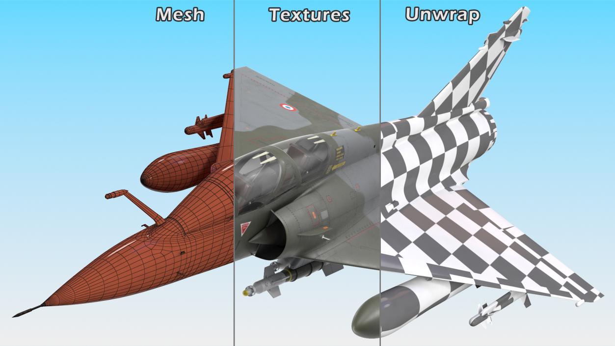 Mirage 2000N with Armament Camouflage Flight 3D model