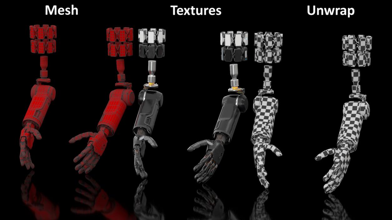 3D Rigged Mechanical Hands Collection 2