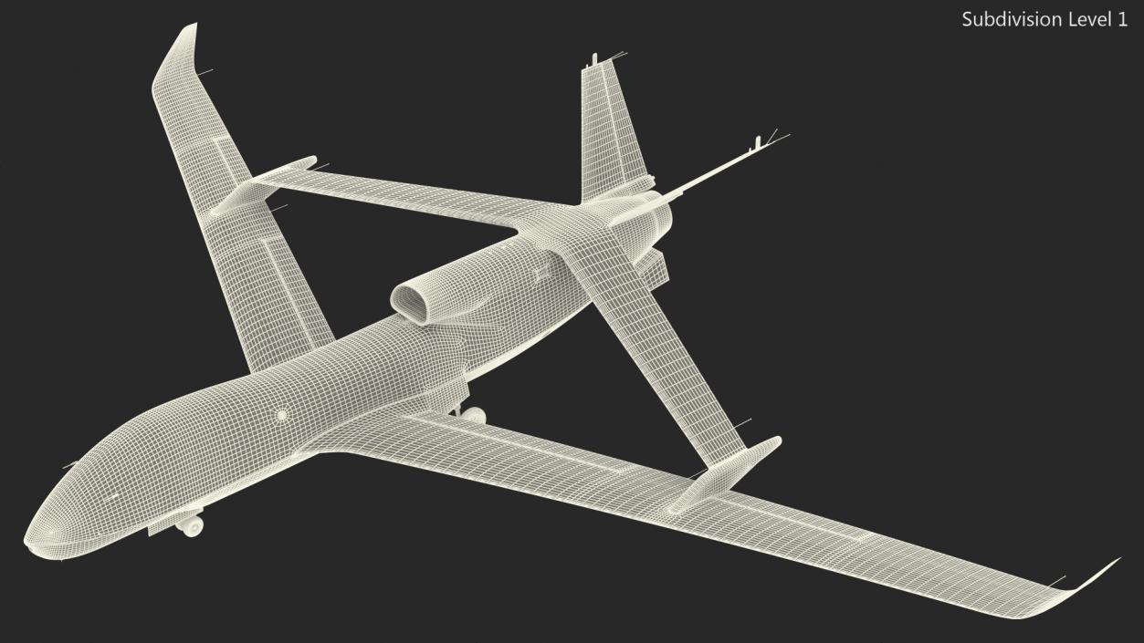 3D High Altitude Long Endurance Patrol UAV Rigged