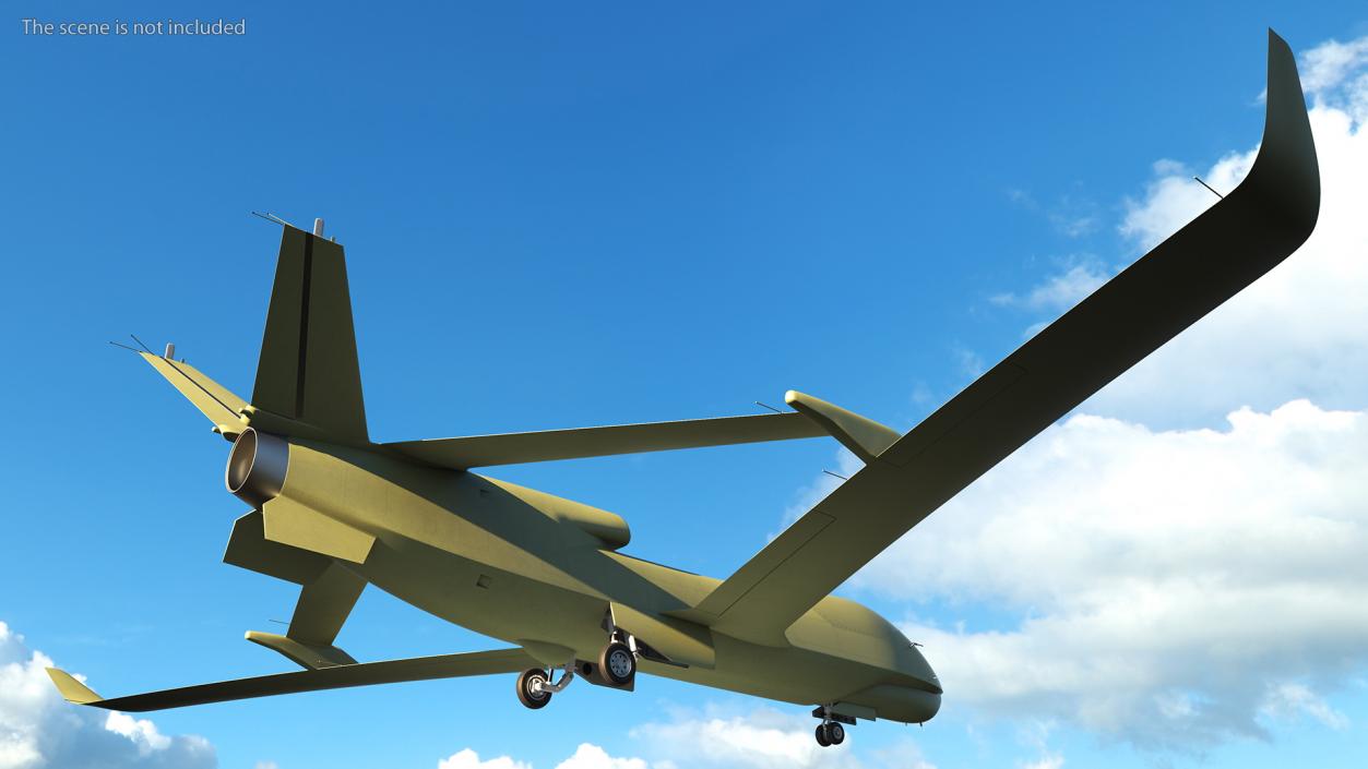 3D model High Altitude Long Endurance Patrol UAV Rigged for Maya