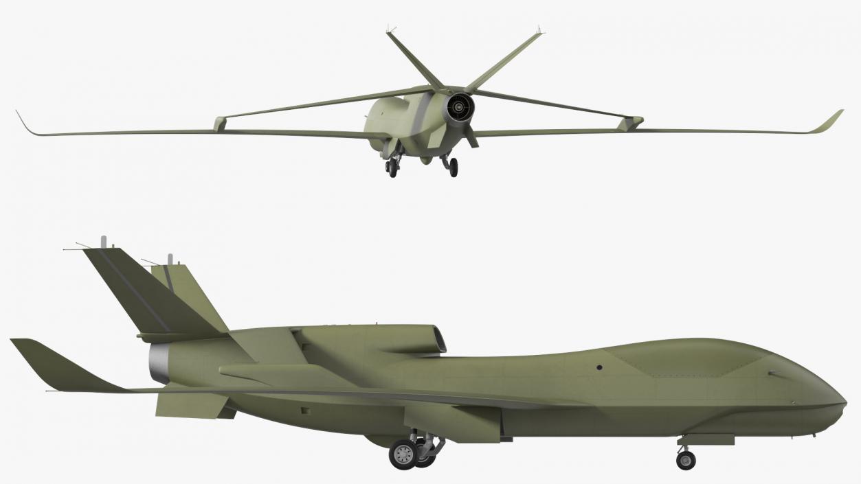 3D High Altitude Long Endurance Patrol UAV Rigged