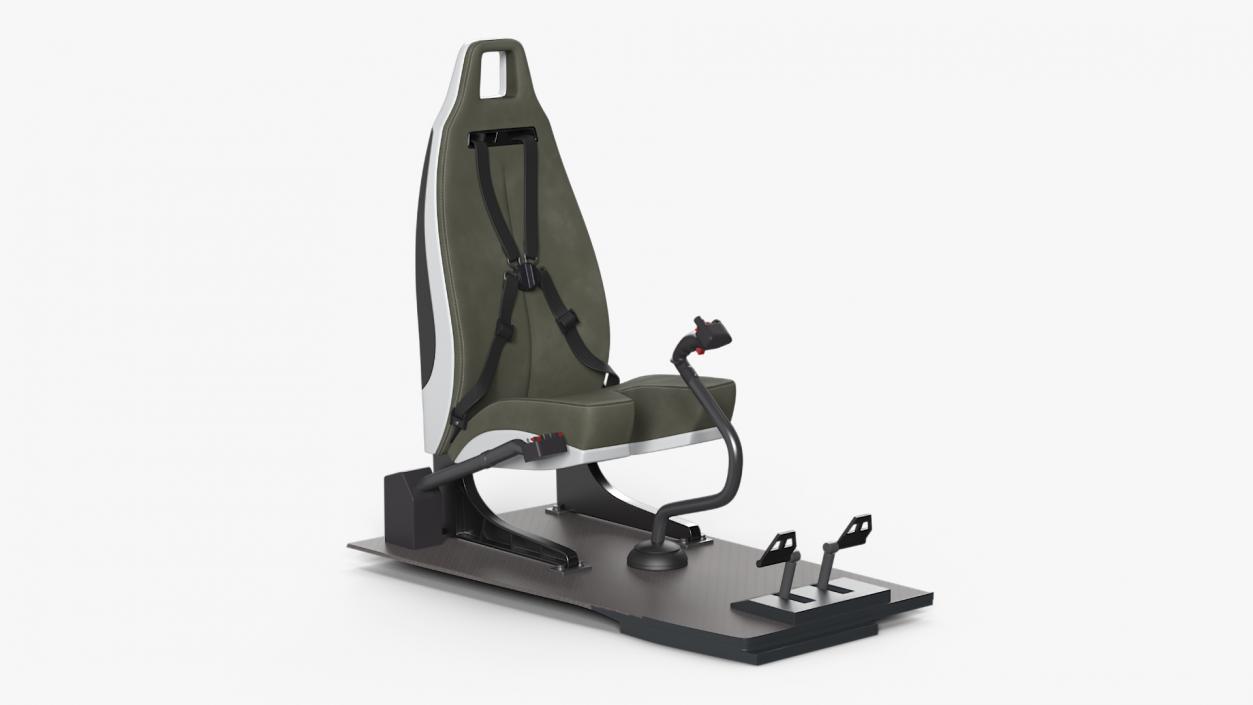 3D Helicopter Pilot Seat with Control Sticks