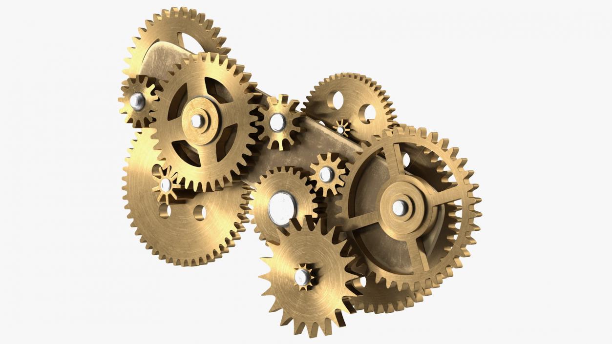 3D Gear Mechanism Bronze