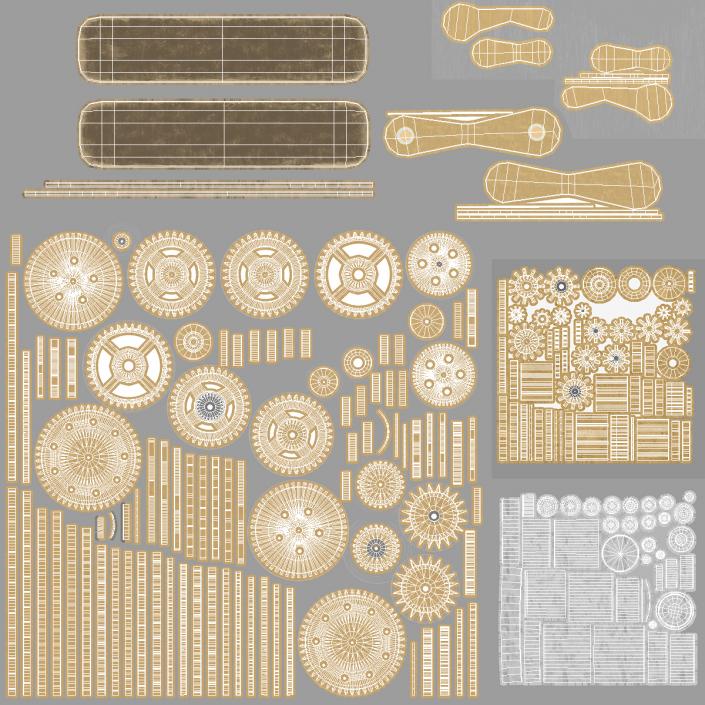 3D Gear Mechanism Bronze