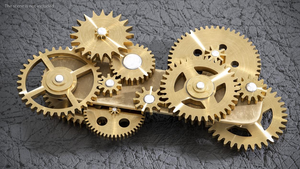 3D Gear Mechanism Bronze