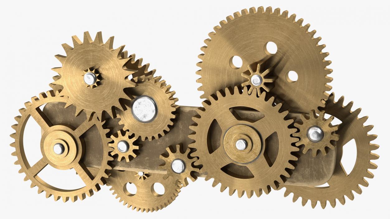 3D Gear Mechanism Bronze