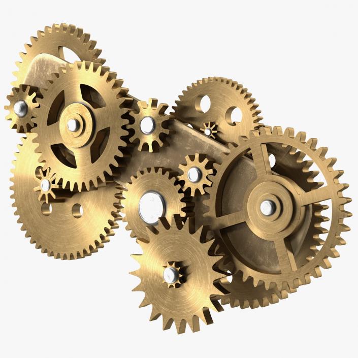 3D Gear Mechanism Bronze