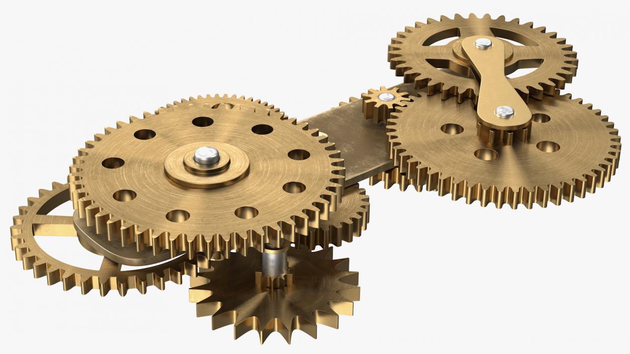 3D Gear Mechanism Bronze