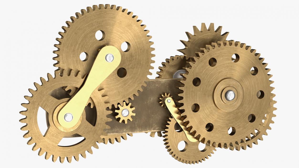 3D Gear Mechanism Bronze