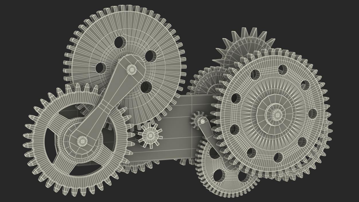 3D Gear Mechanism Bronze