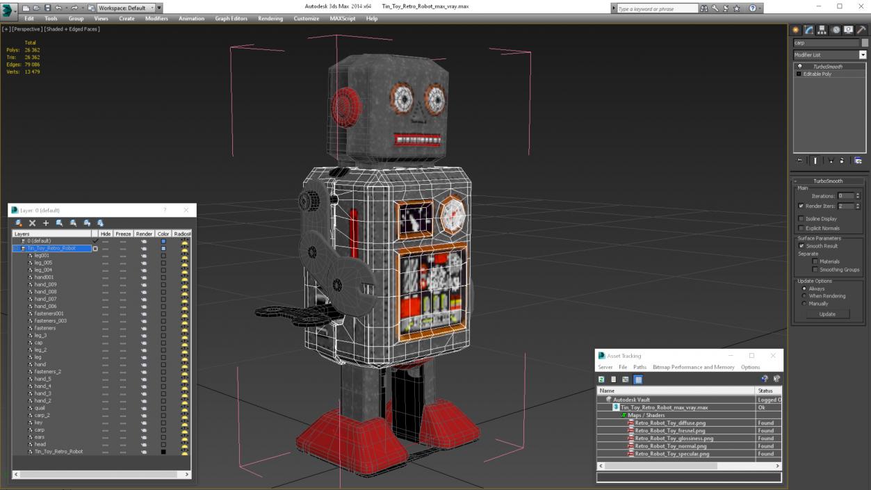 Tin Toy Retro Robot 3D model