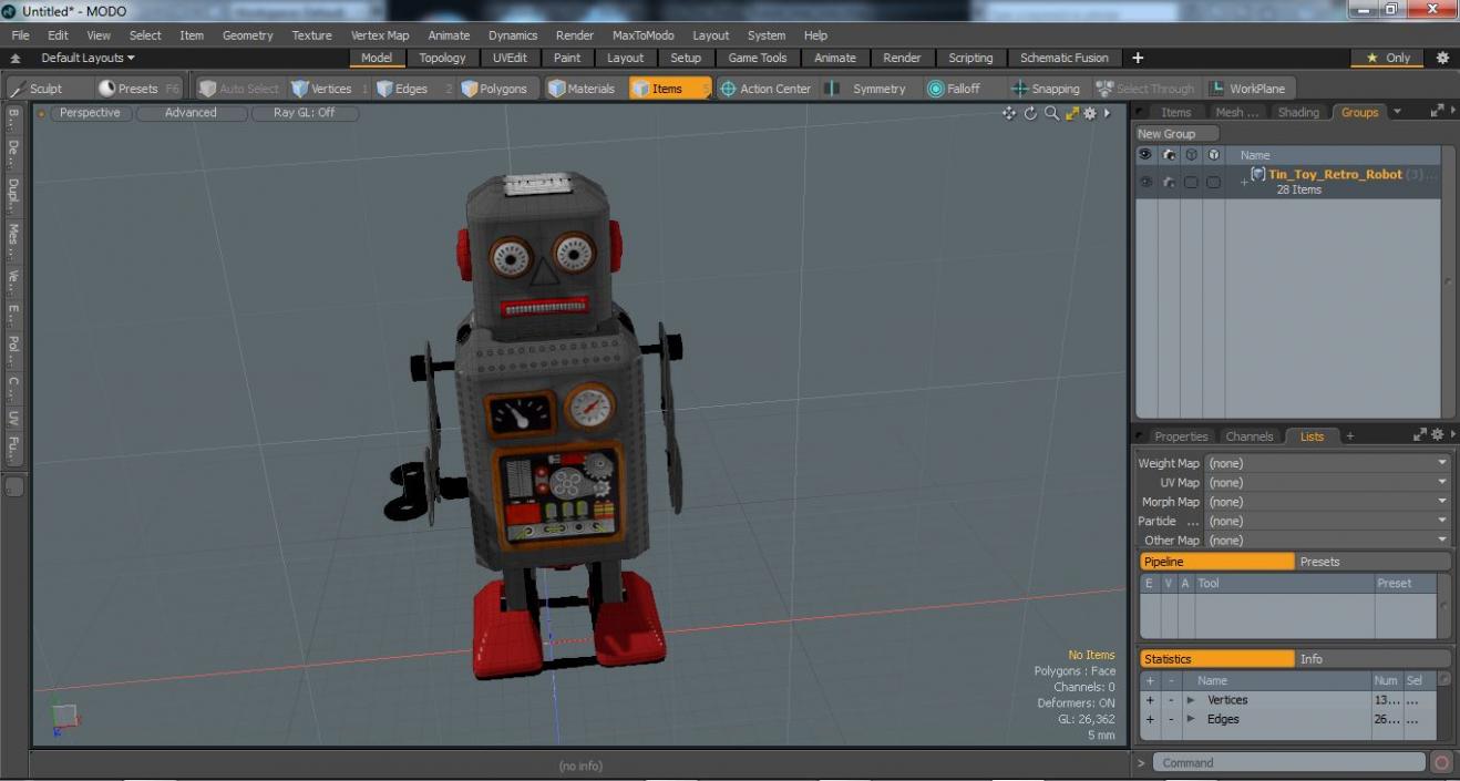 Tin Toy Retro Robot 3D model