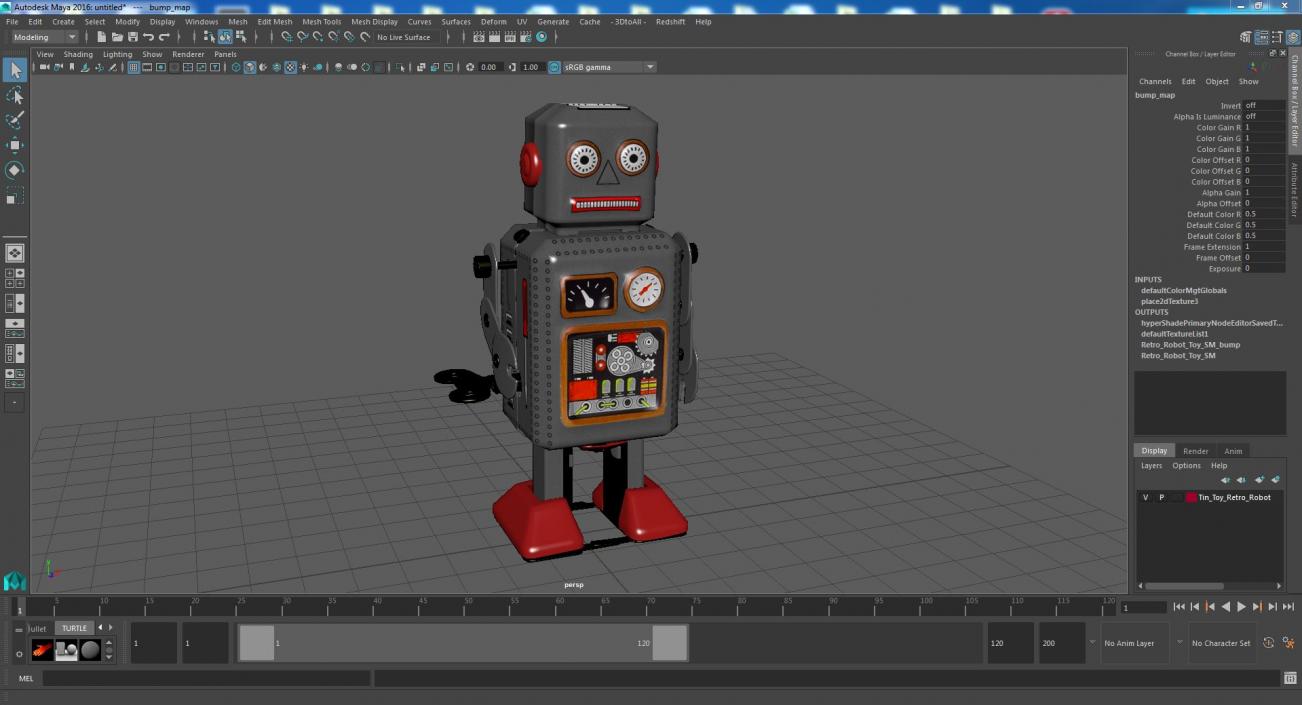 Tin Toy Retro Robot 3D model