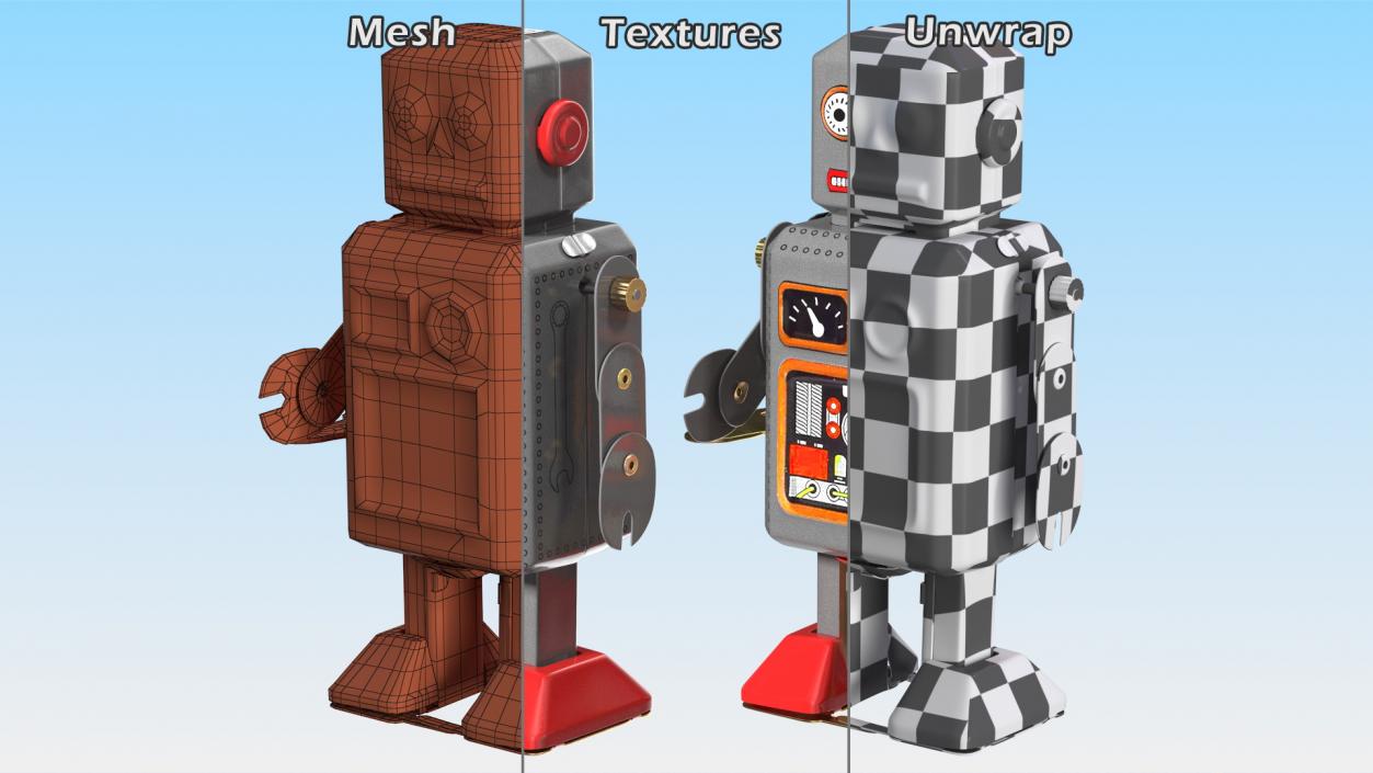 Tin Toy Retro Robot 3D model