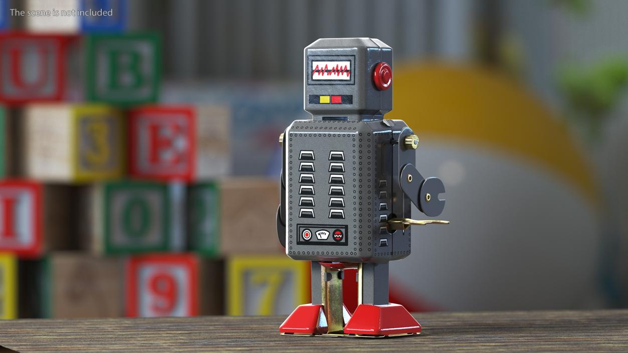 Tin Toy Retro Robot 3D model