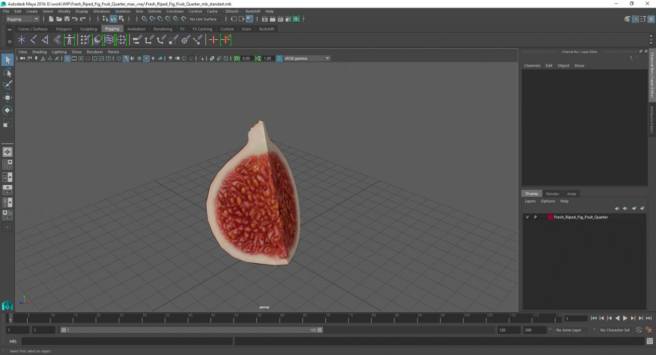 Fresh Riped Fig Fruit Quarter 3D model