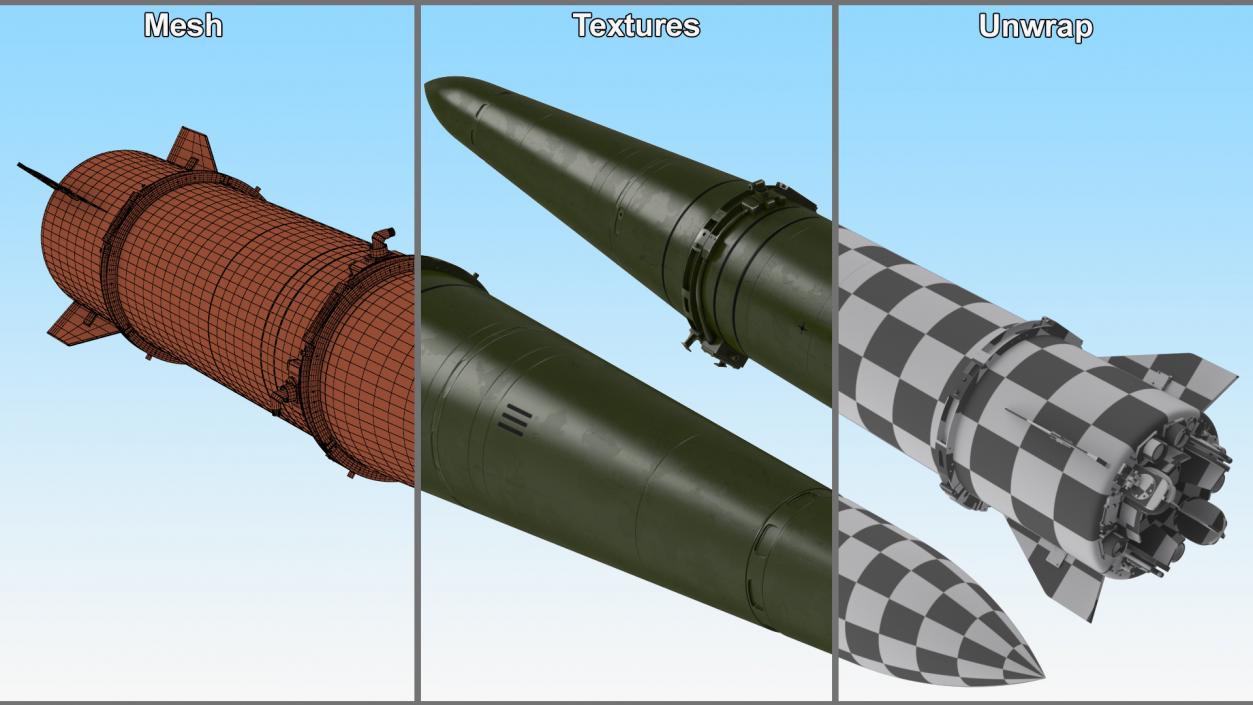 3D model Russian Ballistic Missile 9M723 Iskander