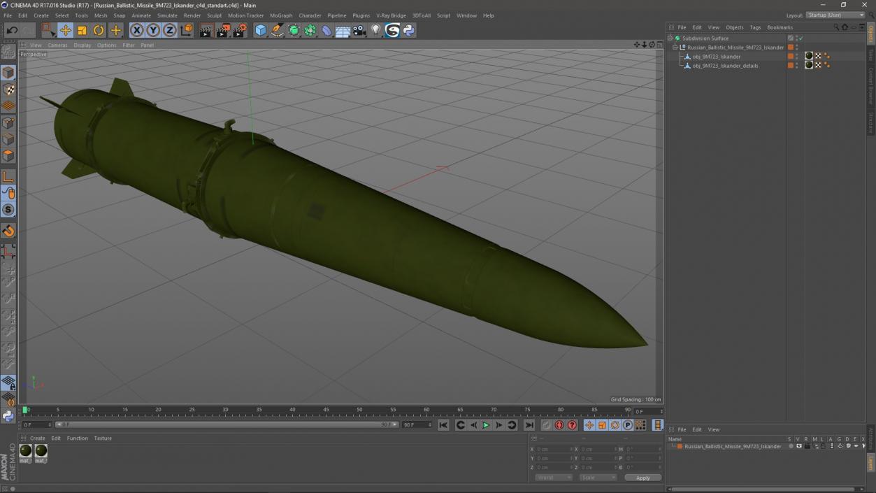 3D model Russian Ballistic Missile 9M723 Iskander