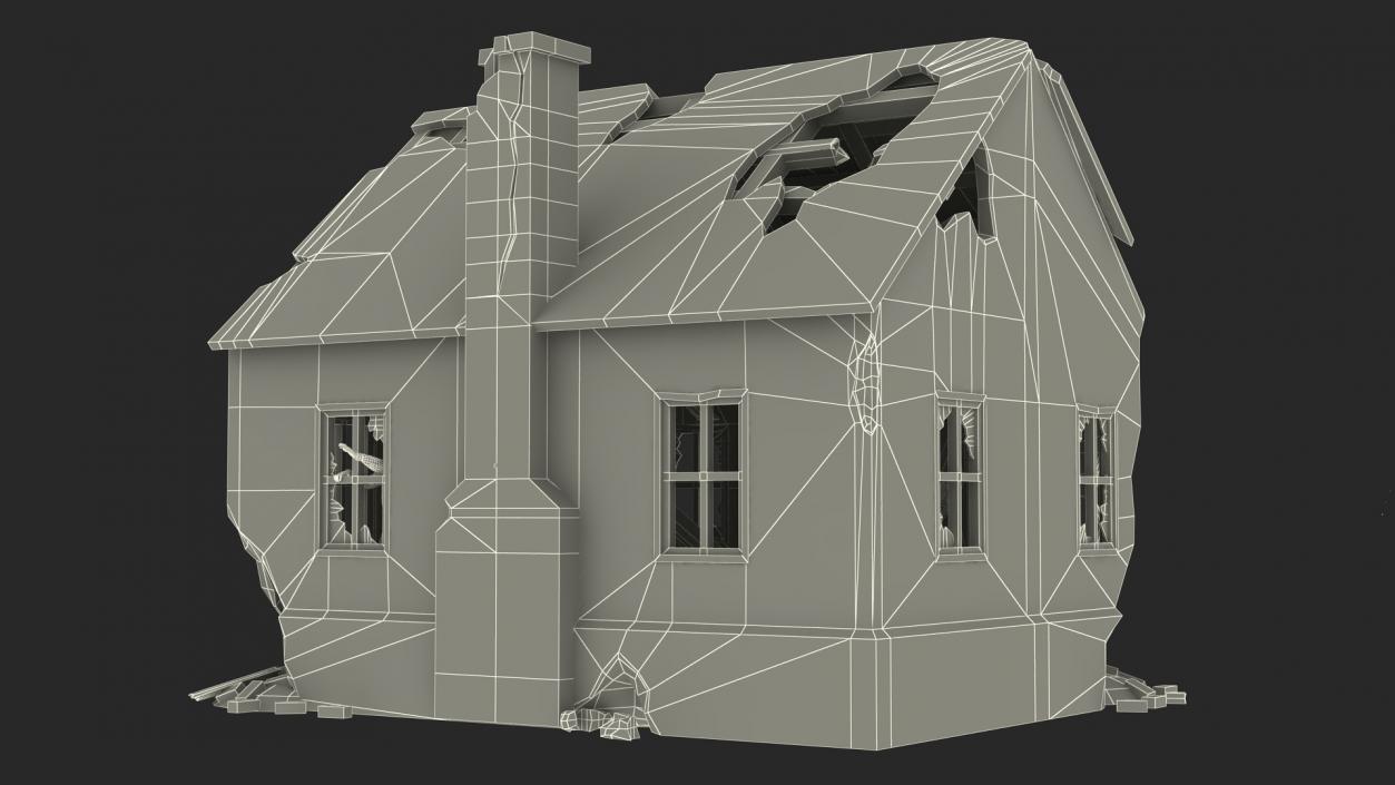 3D model Destroyed Zombie Country House