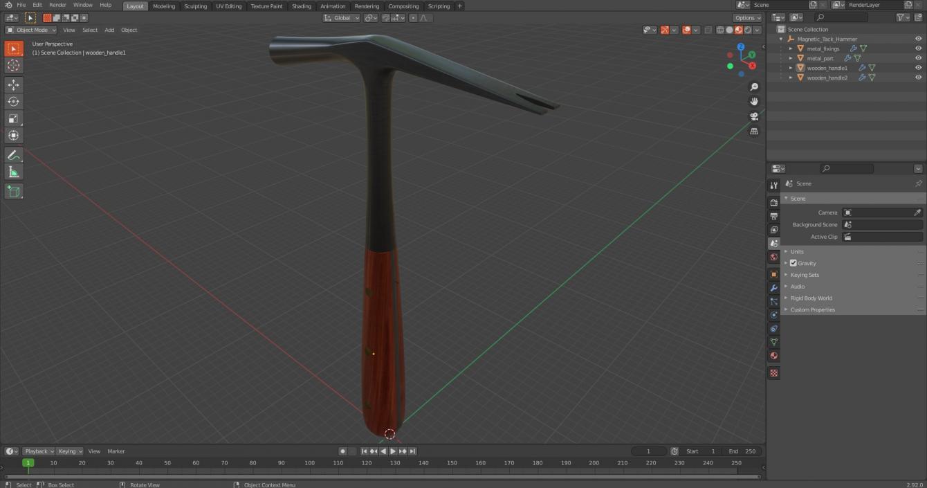 3D model Magnetic Tack Hammer