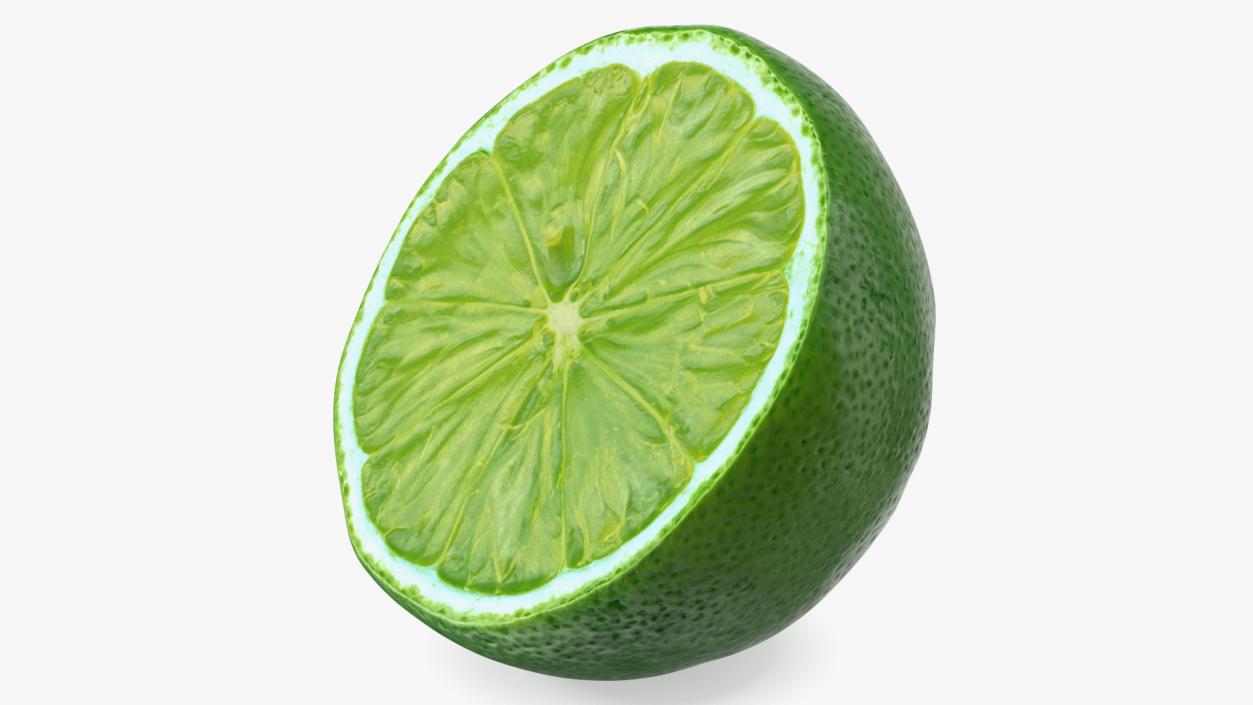 3D Green Lemon Half