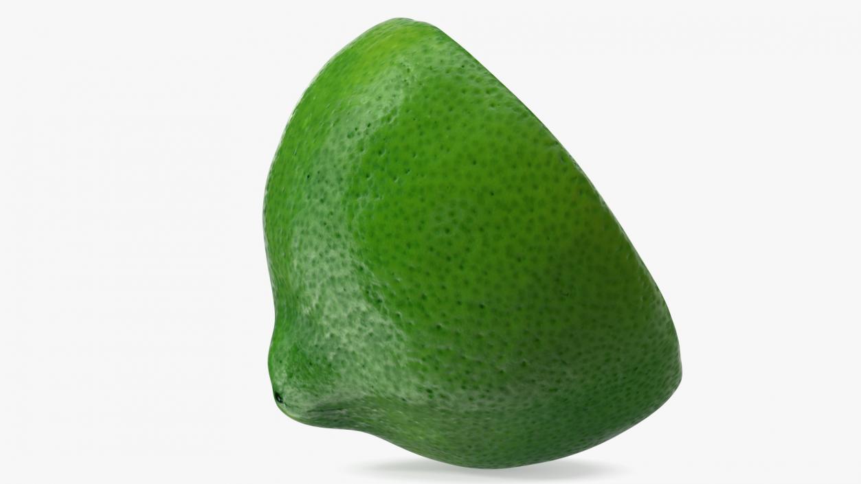 3D Green Lemon Half