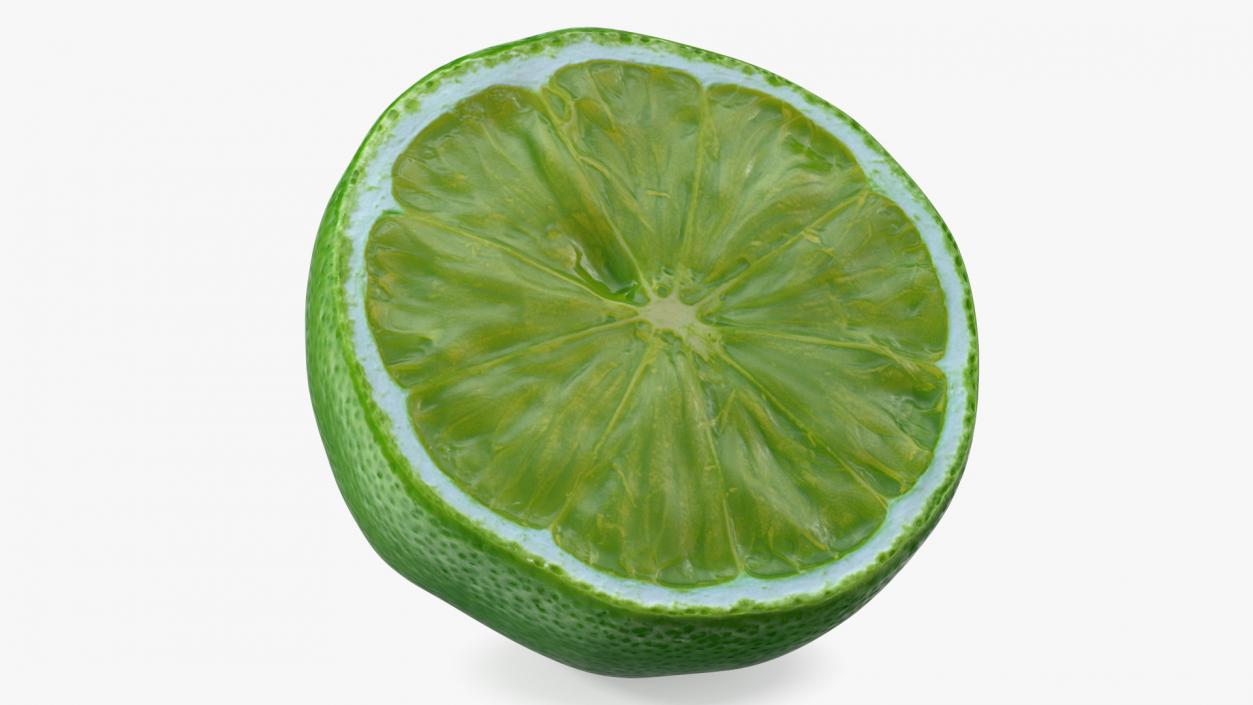 3D Green Lemon Half