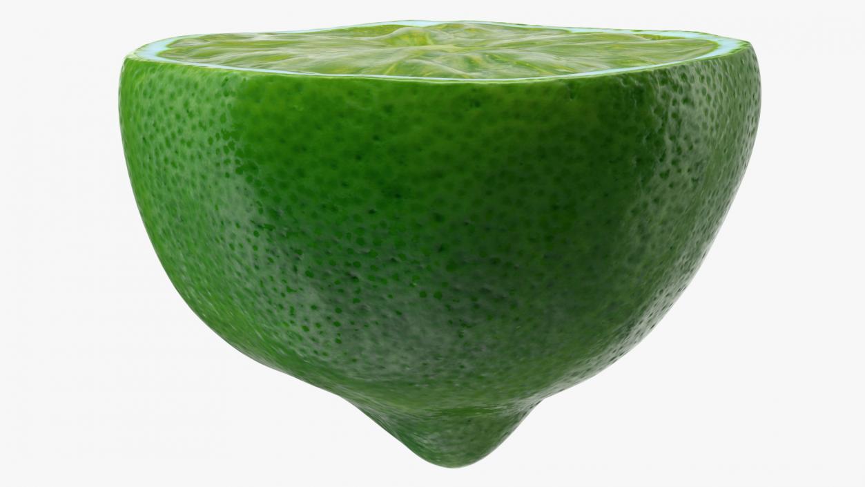 3D Green Lemon Half