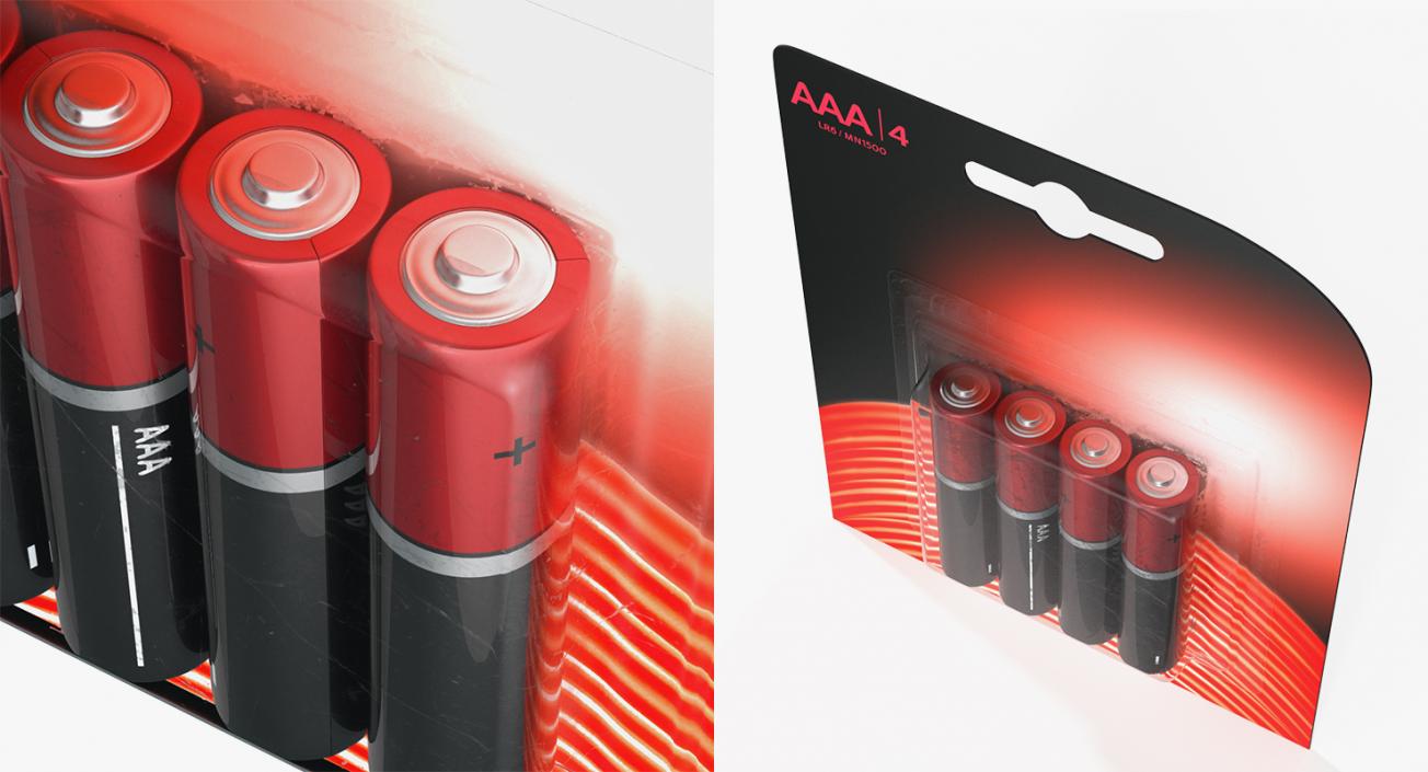 AAA Battery Package 3D model