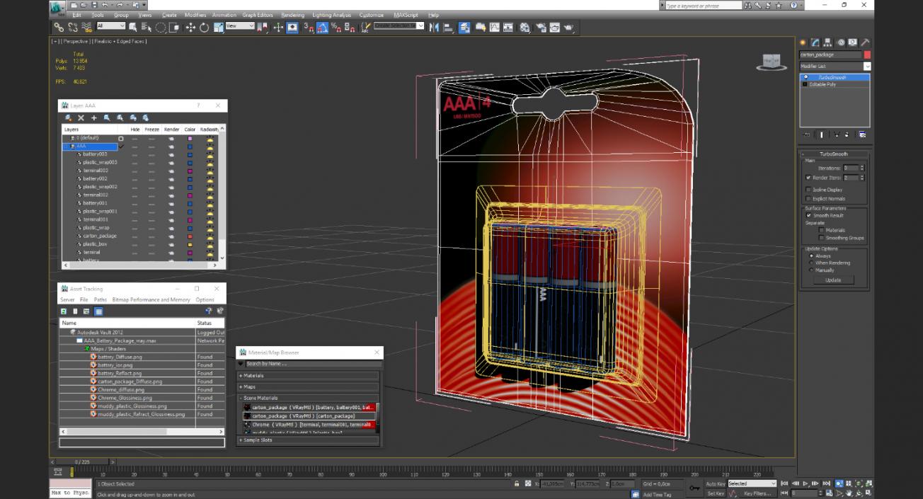 AAA Battery Package 3D model