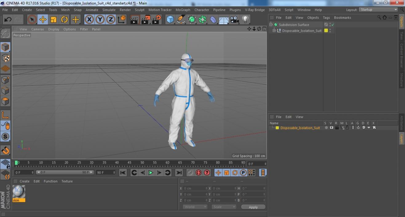 3D model Disposable Isolation Suit