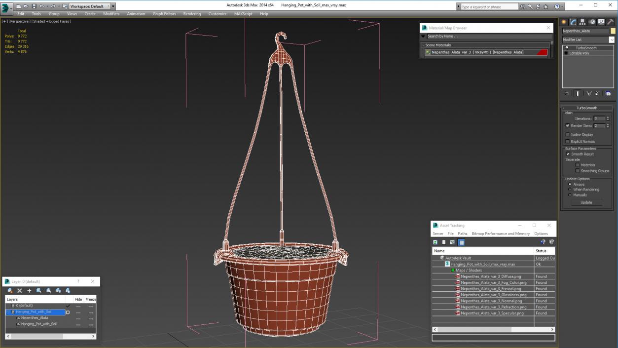 3D Hanging Pot with Soil