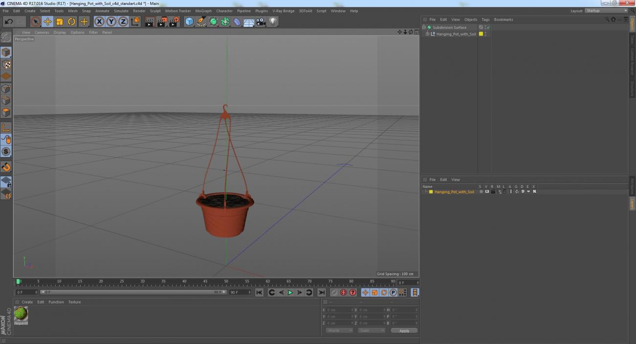 3D Hanging Pot with Soil