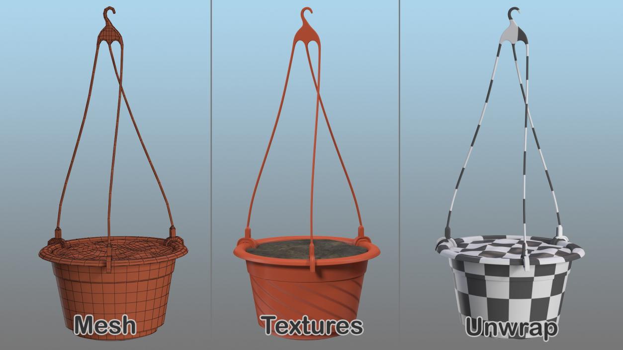 3D Hanging Pot with Soil