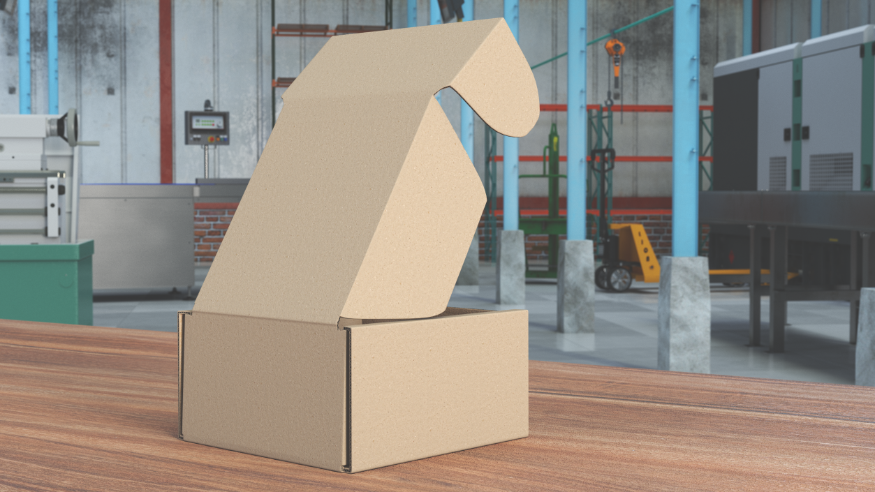 3D Cardboard Box Open model