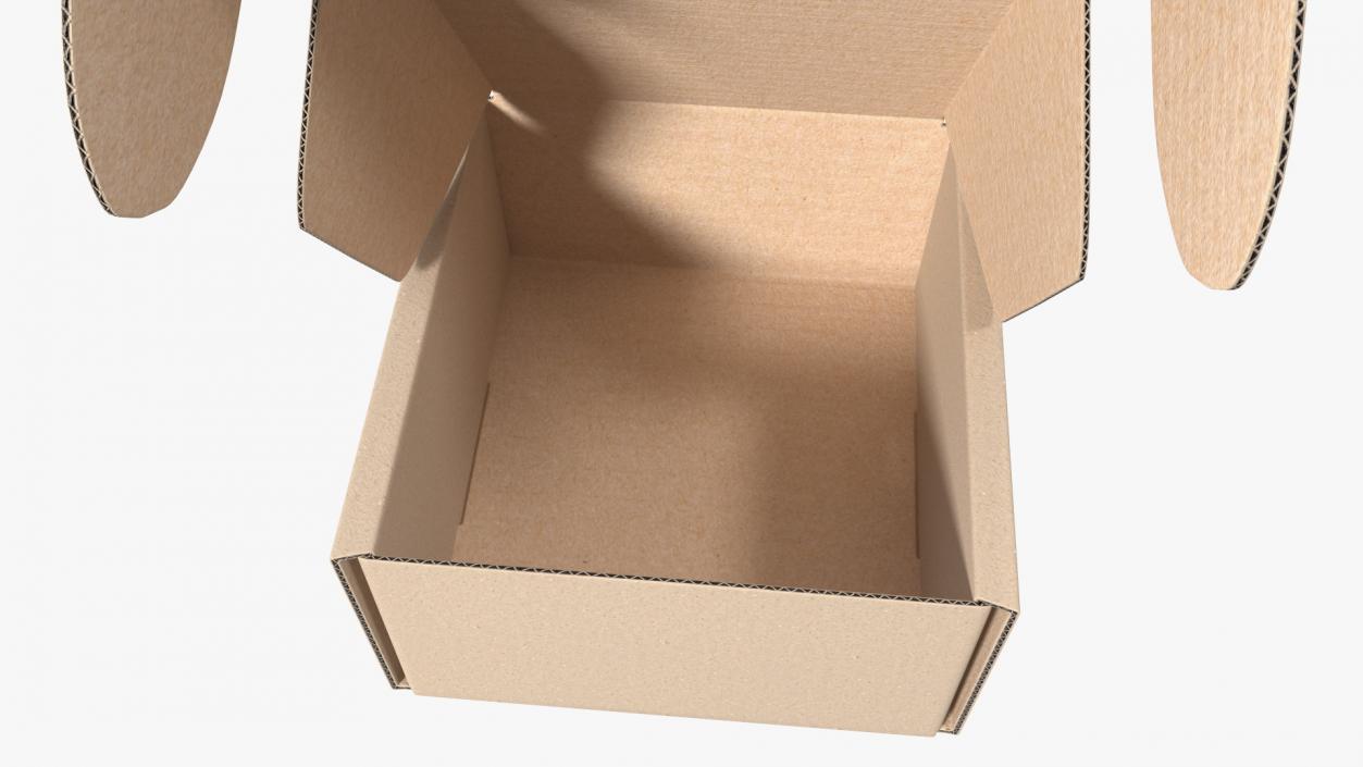 3D Cardboard Box Open model