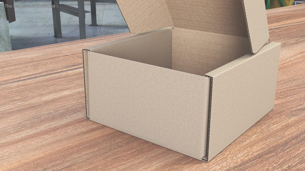 3D Cardboard Box Open model