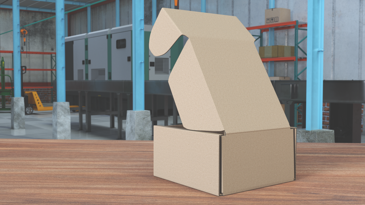 3D Cardboard Box Open model