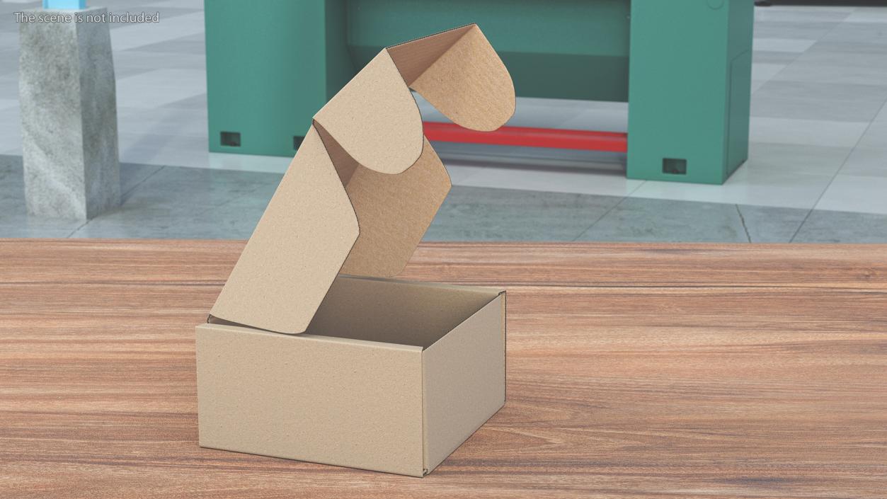 3D Cardboard Box Open model