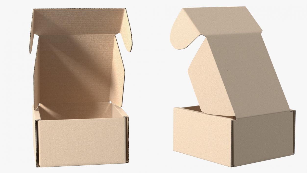 3D Cardboard Box Open model