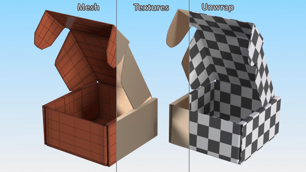 3D Cardboard Box Open model