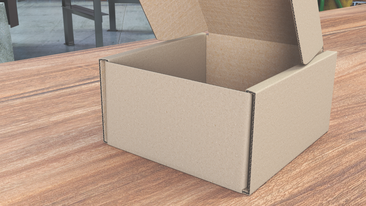 3D Cardboard Box Open model