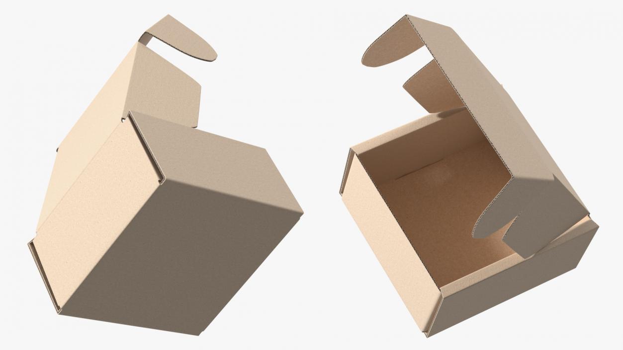 3D Cardboard Box Open model