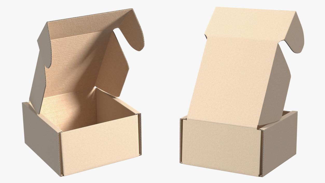 3D Cardboard Box Open model