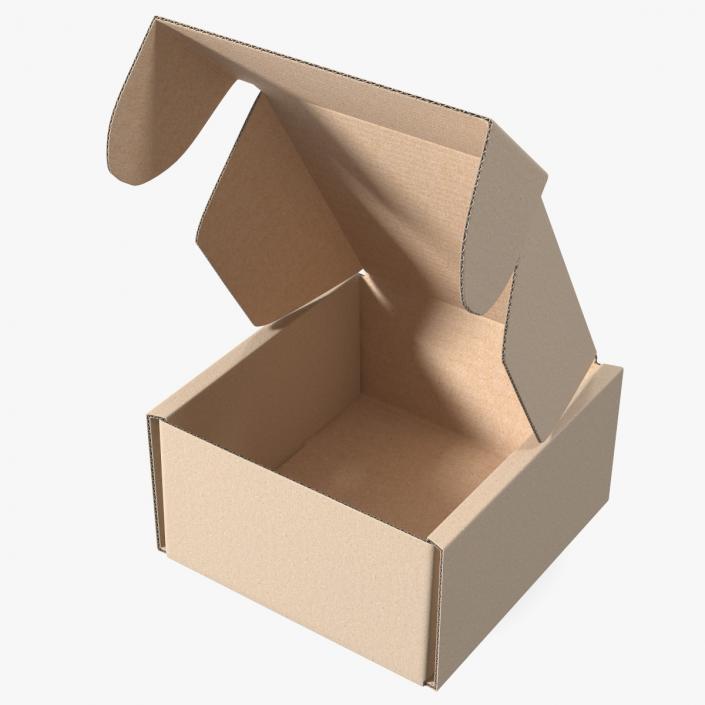 3D Cardboard Box Open model