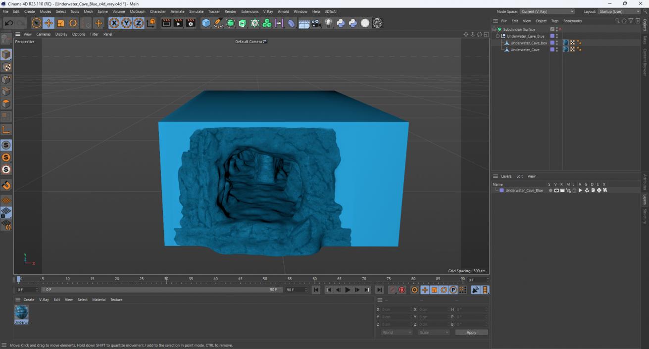 3D model Underwater Cave Blue