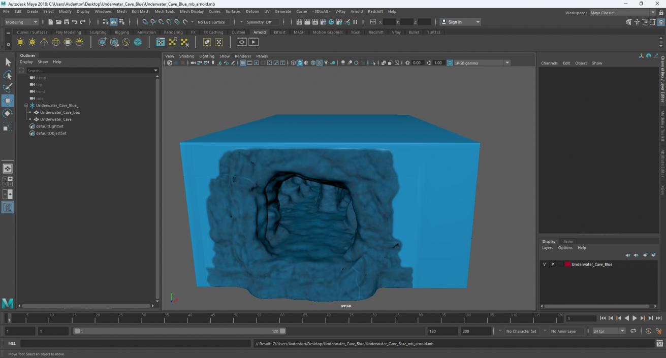 3D model Underwater Cave Blue