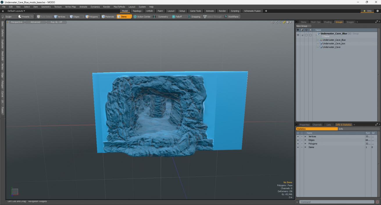 3D model Underwater Cave Blue